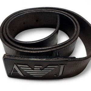 Giorgio Armani Dark Brown Leather Belt